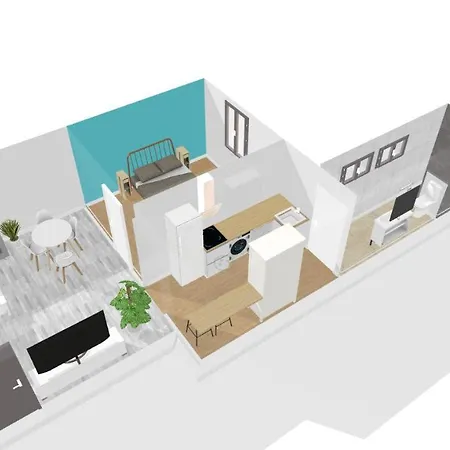 Le Blue St Leon : 2 Pieces Cozy Lit King Size Wifi * Colmar